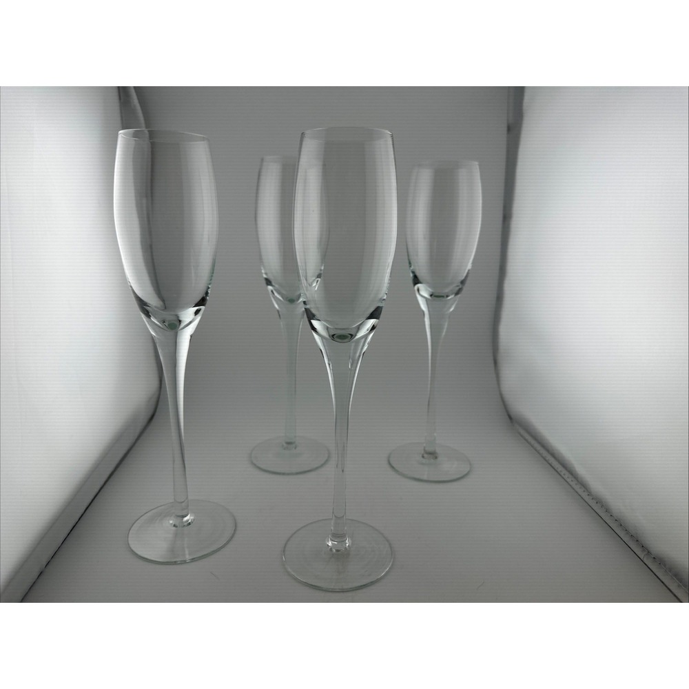LENOX USA STEMWARE CLASSIC CHAMPAGNE CRYSTAL FLUTE GLASS 10” TALL Set Of 4